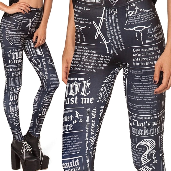 Blackmilk Game of Thrones Littlefinger Quotes HWMF Leggings